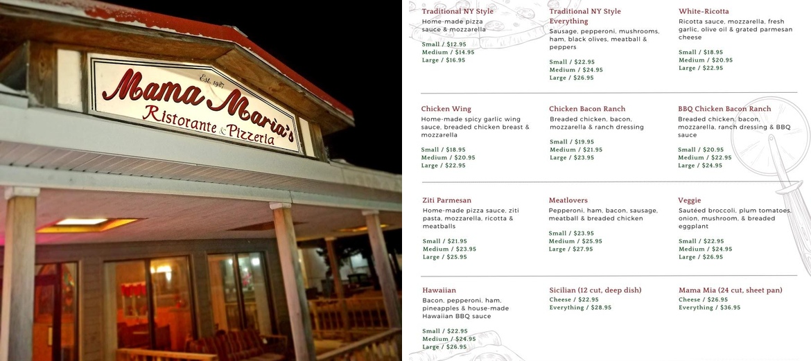 Mama Maria's Ristorante & Pizzeria Menu